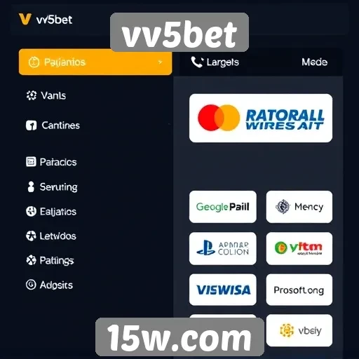 Métodos de pagamento disponíveis na plataforma vv5bet